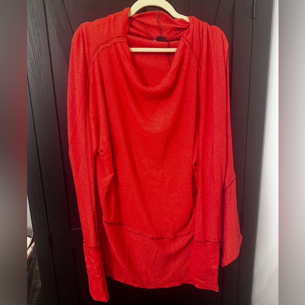 Free People We The Free London Town Asymmetrical Ribbed Cowl Neck Top Large